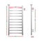 DEVANTI Electric Heated Ladder Towel Rails Bathroom Dryer Clothes Warmer 10 Racks Square Bars Rungs