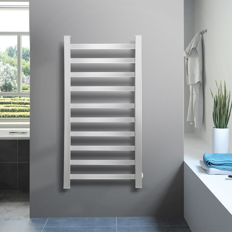 DEVANTI Electric Heated Ladder Towel Rails Bathroom Dryer Clothes Warmer 10 Racks Square Bars Rungs