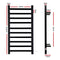 DEVANTI Electric Heated Ladder Towel Rails Bathroom Dryer Clothes Warmer 10 Racks Square Bars Black Rungs