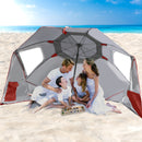Mountview Beach Umbrella Outdoor Umbrellas Sun Shade Garden Shelter 2.33M Red