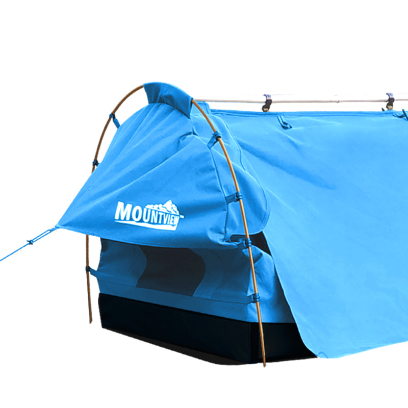 Mountview King Single Swag Camping Swags Canvas Dome Tent Free Standing Navy