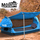 Mountview King Single Swag Camping Swags Canvas Dome Tent Free Standing Navy