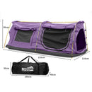 Mountview Double King Swag Camping Swags Canvas Dome Tent Hiking Mattress Purple