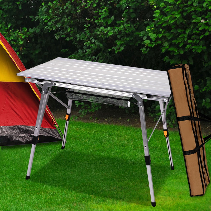 Levede Camping Table Roll Up Folding Portable Aluminium Outdoor BBQ Desk Picnic