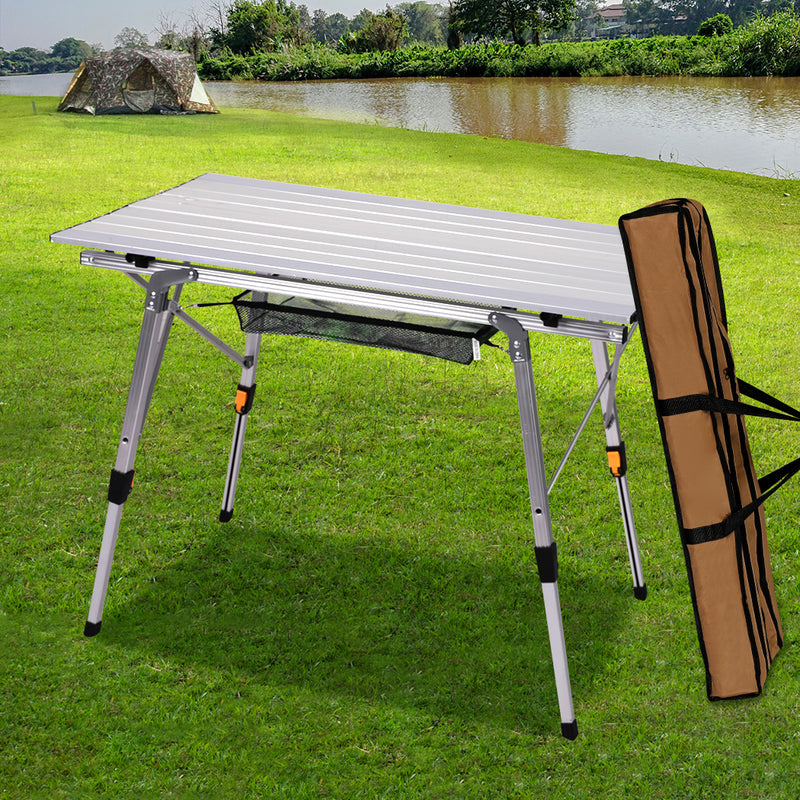 Levede Camping Table Roll Up Folding Portable Aluminium Outdoor BBQ Desk Picnic