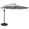 Instahut 3M Umbrella with 48x48cm Base Outdoor Umbrellas Cantilever Sun Beach Garden Patio Grey