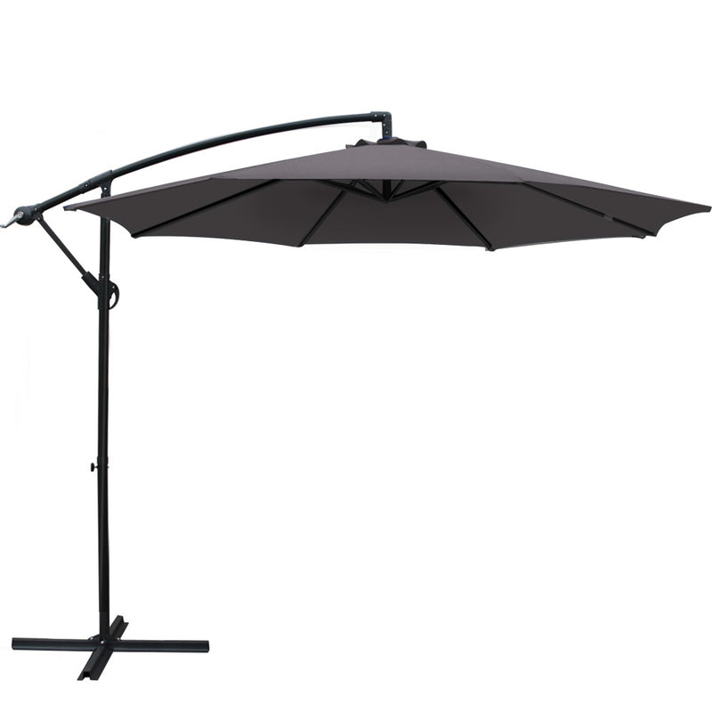 Instahut 3M Outdoor Furniture Garden Umbrella Charcoal