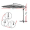 Instahut Outdoor Umbrella 3M Cantilever Beach Garden Grey