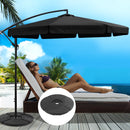Instahut 3M Umbrella with 48x48cm Base Outdoor Umbrellas Cantilever Sun Beach UV Black