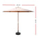 Instahut Outdoor Umbrella Pole Umbrellas 3M with Base Garden Stand Deck Beige