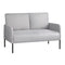 Artiss Armchair 2-Seater Sofa Accent Chair Loveseat Grey Linen Fabric Metal Leg