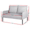 Artiss Armchair 2-Seater Sofa Accent Chair Loveseat Grey Linen Fabric Metal Leg