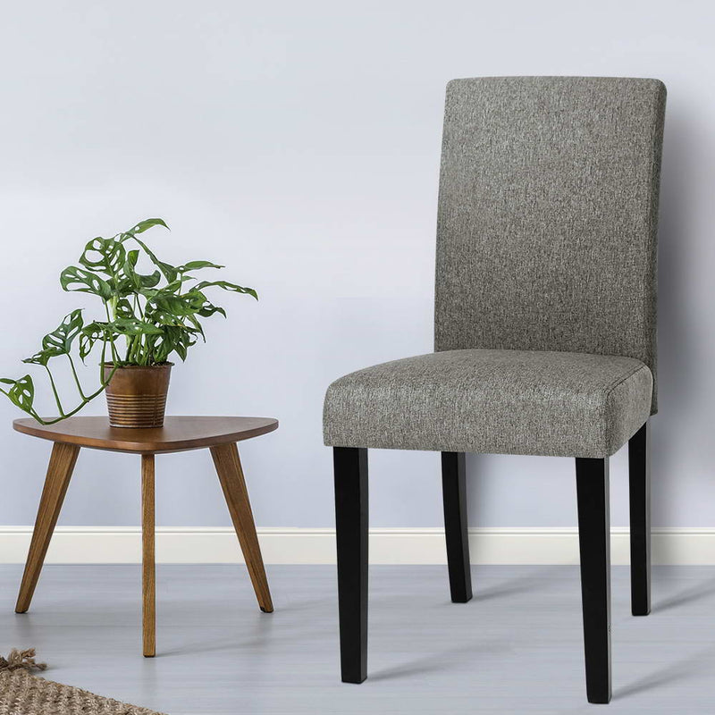 Artiss Set of 2 Fabric Dining Chairs - Grey