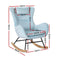 Artiss Rocking Chair Velvet Armchair Feeding Chair Blue
