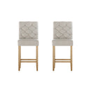 Artiss Bar Stools Kitchen Stool Wooden Barstools Linen Upholstered Chairs x2