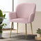 Artiss  Set of 2 Kynsee Dining Chairs Armchair Cafe Chair Upholstered Velvet Pink