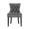 Artiss 2x Dining Chairs French Provincial Retro Chair Wooden Velvet Fabric Grey