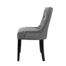 Artiss 2x Dining Chairs French Provincial Retro Chair Wooden Velvet Fabric Grey