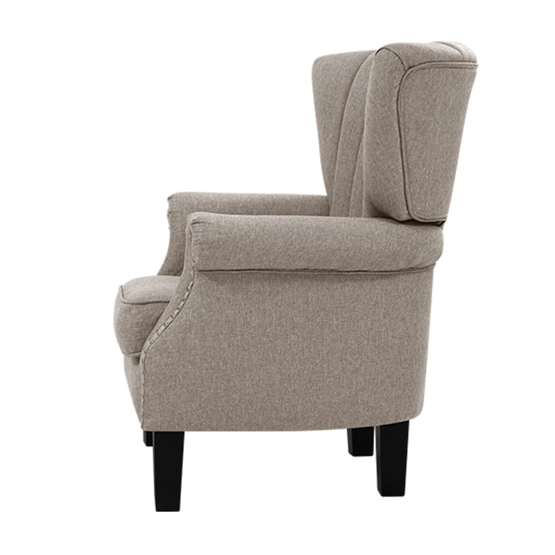 Artiss Armchair Lounge Chair Accent Chairs Armchairs Fabric Single Sofa Beige