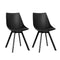 Artiss Lylette Dining Chairs Cafe Chairs PU Leather Padded Seat Set of 2 Black