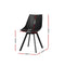 Artiss Lylette Dining Chairs Cafe Chairs PU Leather Padded Seat Set of 2 Black