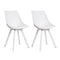 Artiss Lylette Dining Chairs Cafe Chairs PU Leather Padded Seat Set of 2 White