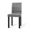 Artiss x2 DONA Dining Chair Fabric Foam Padded High Back Wooden Kitchen Grey
