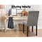 Artiss x2 DONA Dining Chair Fabric Foam Padded High Back Wooden Kitchen Grey