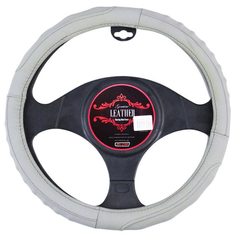 Kentucky Steering Wheel Cover - Grey [Leather]
