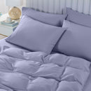 Royal Comfort 2000TC 6 Piece Bamboo Sheet & Quilt Cover Set Cooling Breathable - King - Lilac Grey