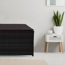Arcadia Furniture Outdoor Rattan Storage Box Garden Toy Tools Shed UV Resistant - Black