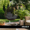 Arcadia Furniture Rocking Egg Chair Outdoor Wicker Rattan Patio Garden Tear Drop - Oatmeal and Grey