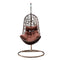 Arcadia Furniture Hanging Basket Egg Chair Outdoor Wicker Rattan Patio Garden - Brown and Coffee