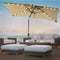 Arcadia Furniture Umbrella 3 Metre Umbrella with Solar LED Lights Garden Yard - Beige