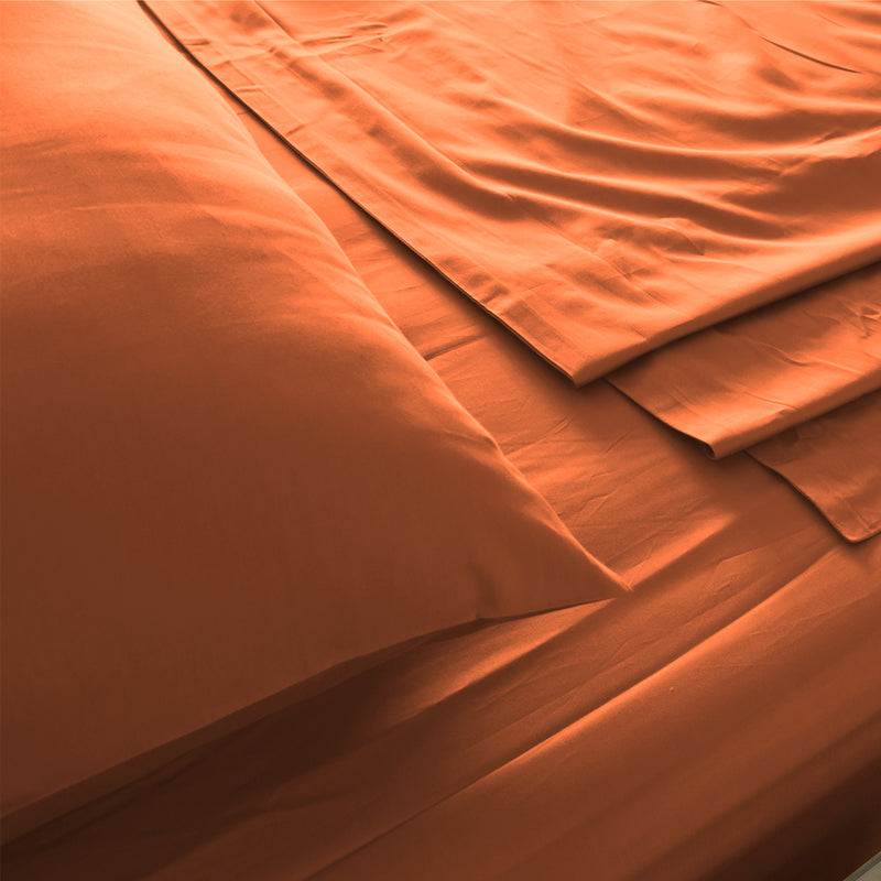 Royal Comfort 1000TC Hotel Grade Bamboo Cotton Sheets Pillowcases Set Ultrasoft - King - Cinnamon