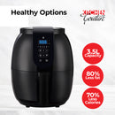 Kitchen Couture 3.5 Litre Digital Display Black Air Fryer Oil Free Cooking  Black