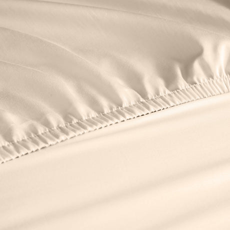 Royal Comfort 1200 Thread Count Fitted Sheet Cotton Blend Ultra Soft Bedding - King - Ivory