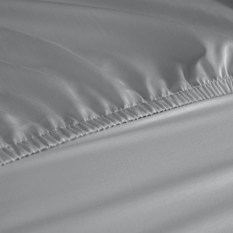 Royal Comfort 1000 Thread Count Fitted Sheet Cotton Blend Ultra Soft Bedding - Queen - Light Grey