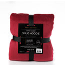 Royal Comfort Snug Hoodie Nightwear Super Soft Reversible Coral Fleece 750GSM - Red