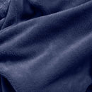 Royal Comfort Snug Hoodie Nightwear Super Soft Reversible Coral Fleece 750GSM - Navy