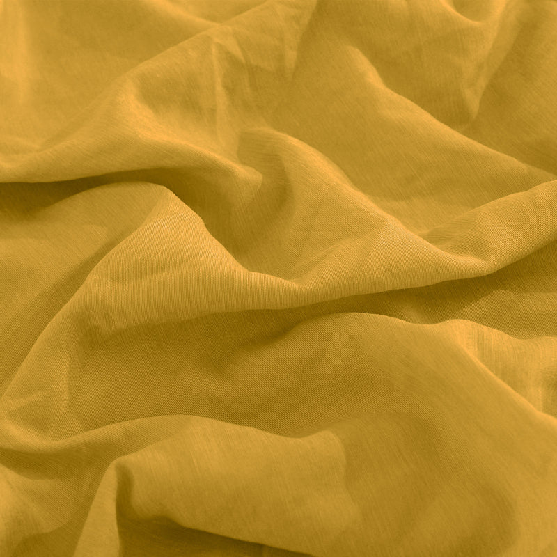 Royal Comfort Flax Linen Blend Sheet Set Bedding Luxury Breathable Ultra Soft - Queen - Mustard Gold