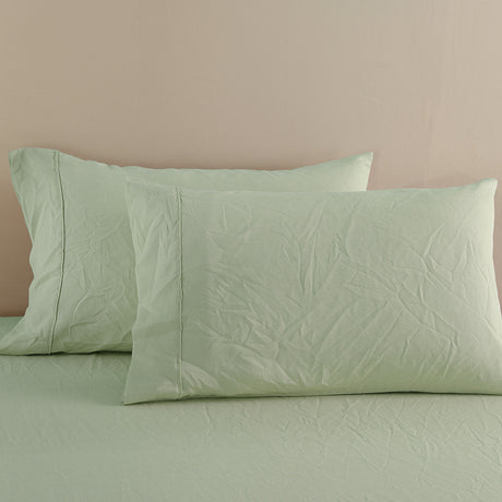 Royal Comfort Flax Linen Blend Sheet Set Bedding Luxury Breathable Ultra Soft - King - Sage Green