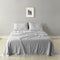 Royal Comfort Stripes Linen Blend Sheet Set Bedding Luxury Breathable Ultra Soft - Queen - Grey