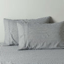 Royal Comfort Stripes Linen Blend Sheet Set Bedding Luxury Breathable Ultra Soft - King - Charcoal