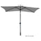 Arcadia Furniture Umbrella 3 Metre Umbrella with Solar LED Lights Garden Yard - Grey