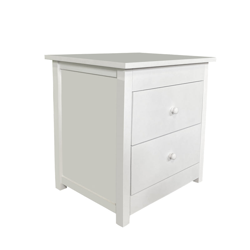 Milano Decor Bedside Table Byron Bay White Storage Cabinet Bedroom - One Pack - White