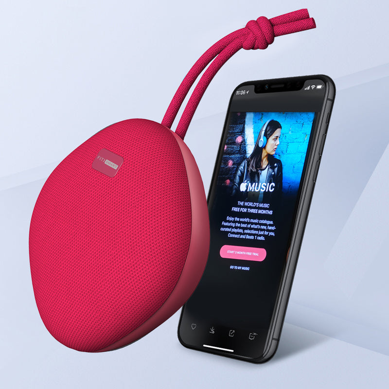 FitSmart Waterproof Bluetooth Speaker Portable Wireless Stereo Sound - Red