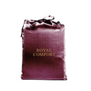 Royal Comfort Satin Sheet Set 3 Piece Fitted Sheet Pillowcase Soft  - King - Malaga Wine