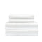 Royal Comfort Satin Sheet Set 4 Piece Fitted Flat Sheet Pillowcases  - Queen - White