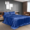 Royal Comfort Satin Sheet Set 4 Piece Fitted Flat Sheet Pillowcases  - King - Navy Blue
